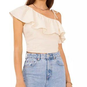 1. State Ruffled One Shoulder Crop Top
